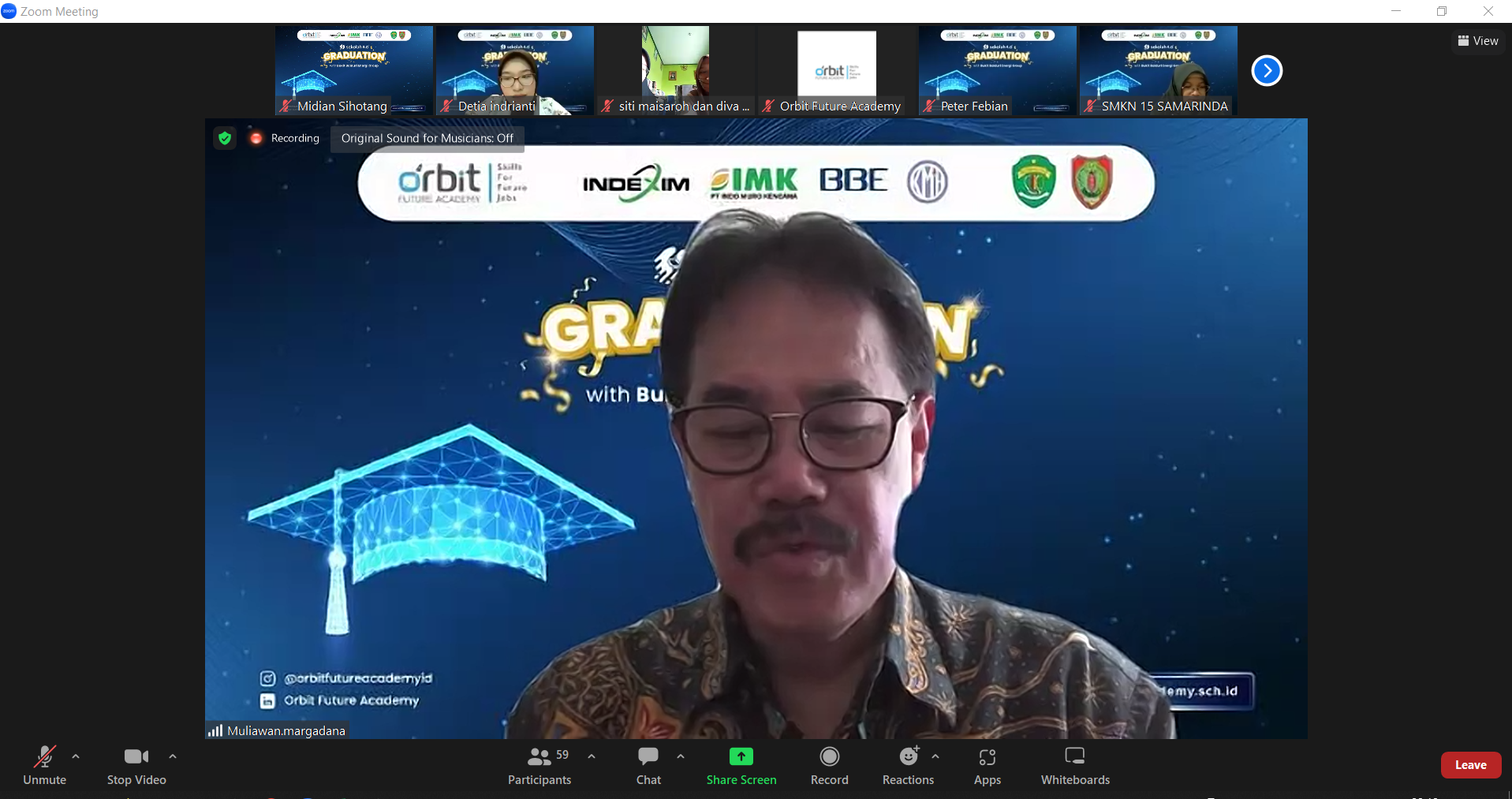 Direktur CSR PT Indexim Coalindo Muliawan Margadana ketika menyampaikan sambutan. (Istimewa)